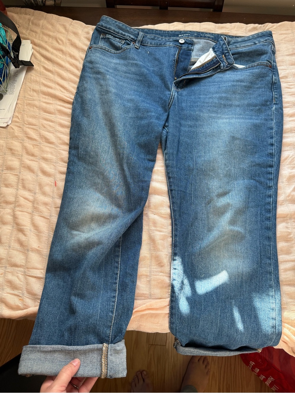 Old Navy Boyfriend Jeans in Mid Blue Wash